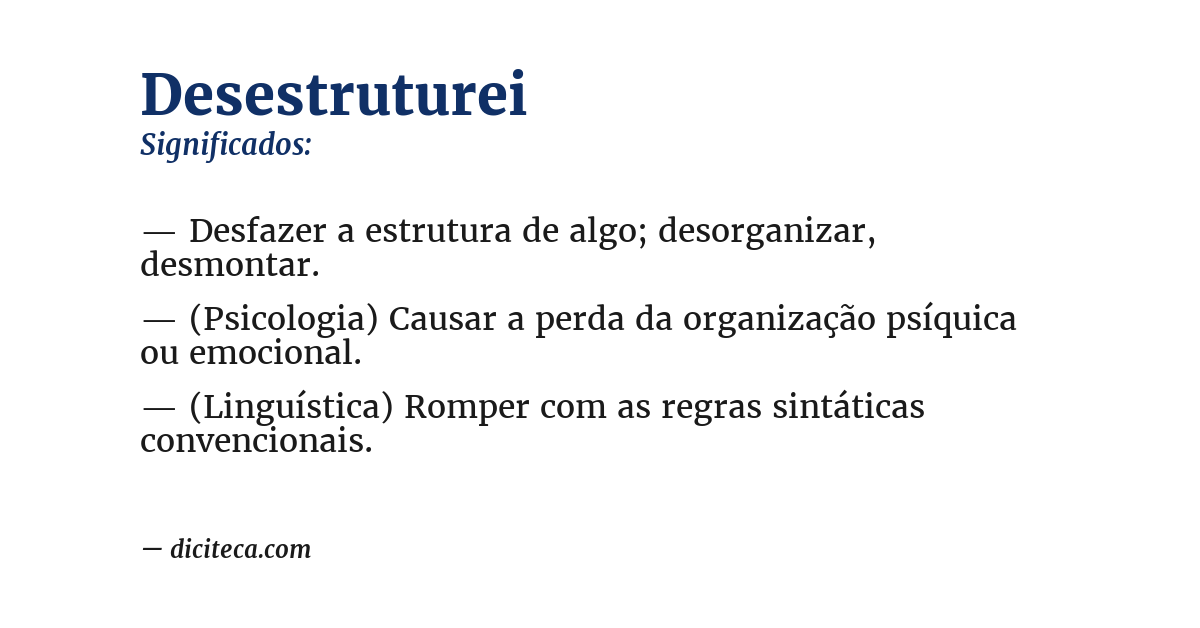Significado de desestruturei