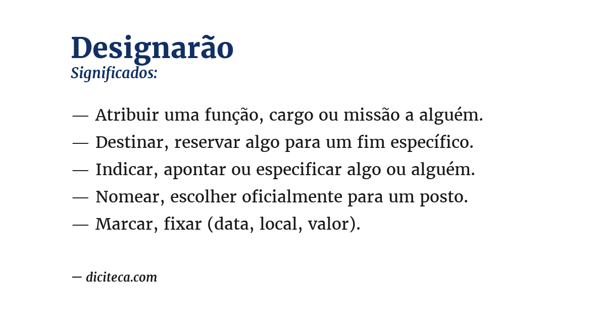 Significado de designarão
