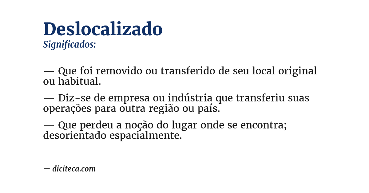 Significado de deslocalizado