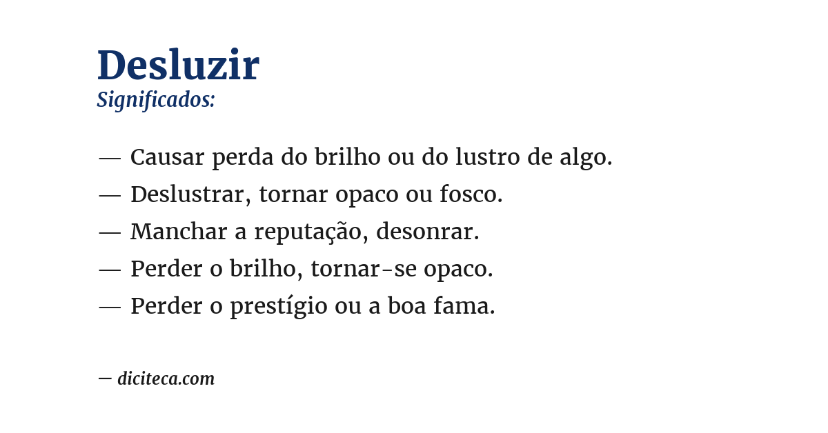 Significado de desluzir