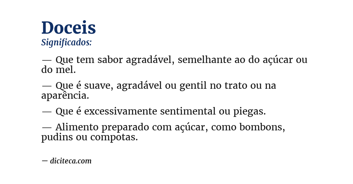 Significado de doceis