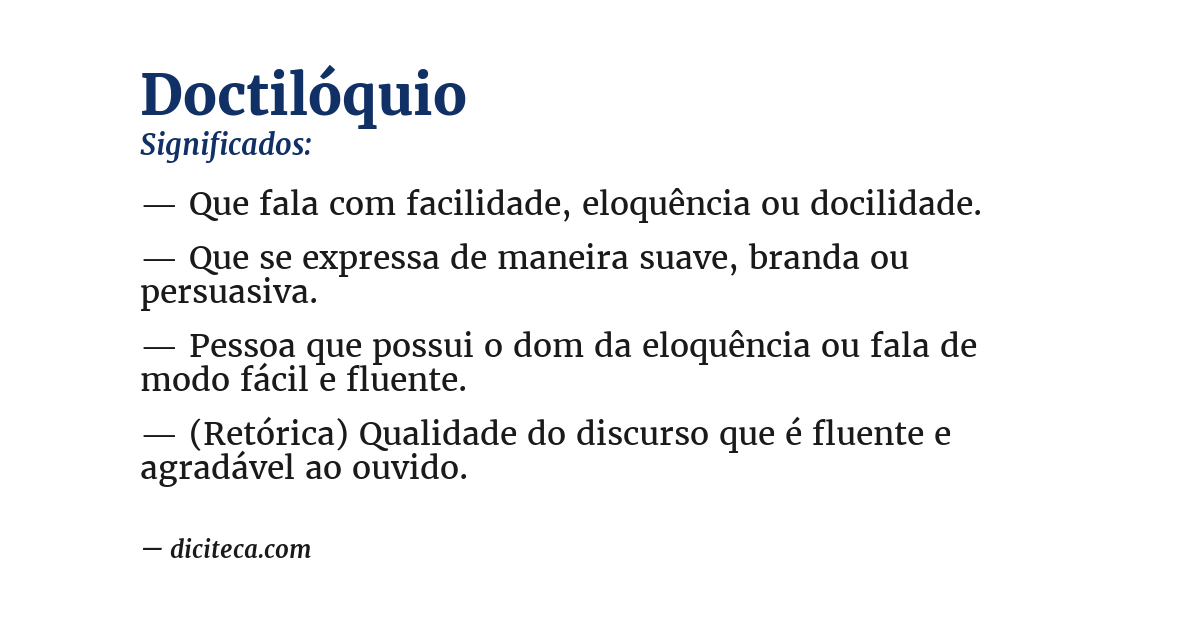 Significado de doctilóquio