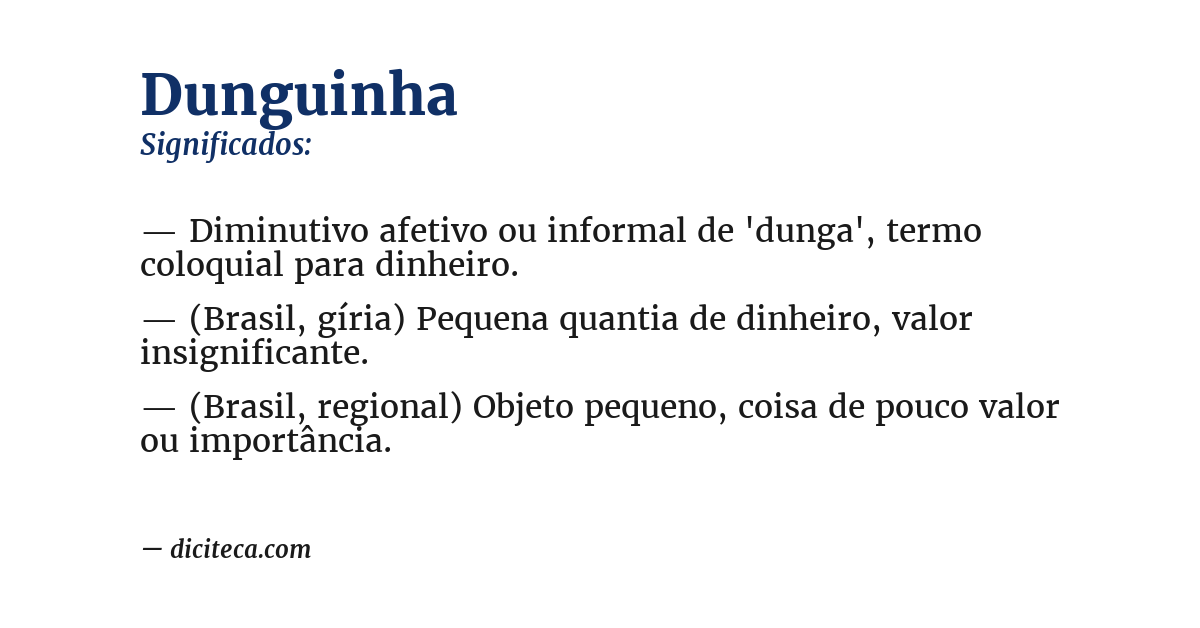 Significado de dunguinha