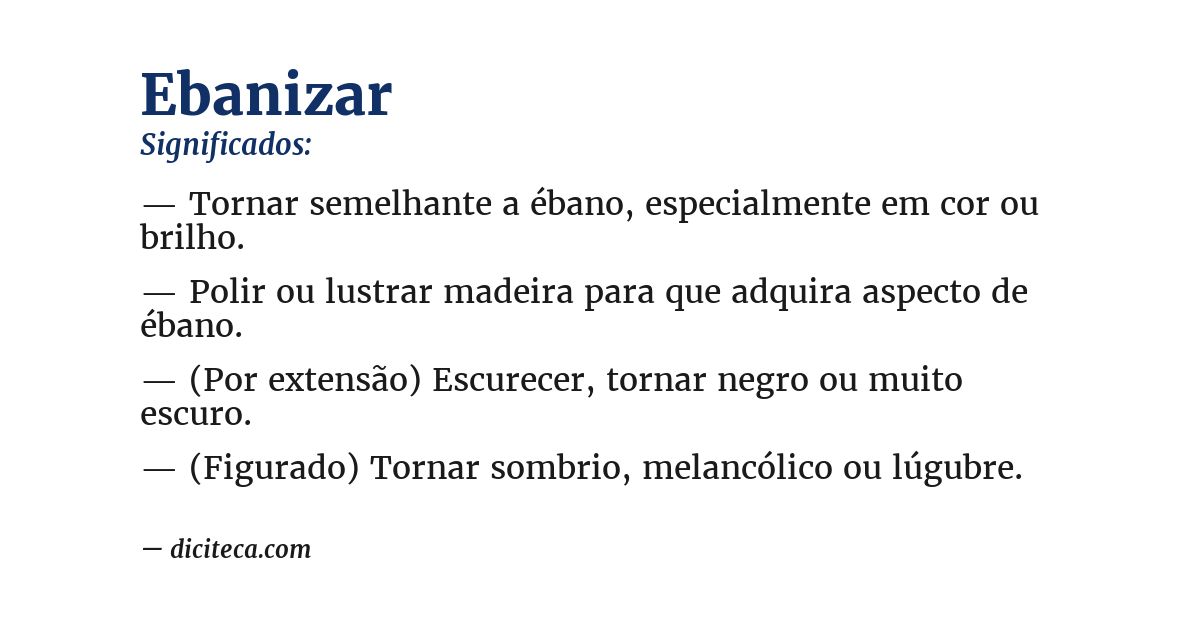 Significado de ebanizar