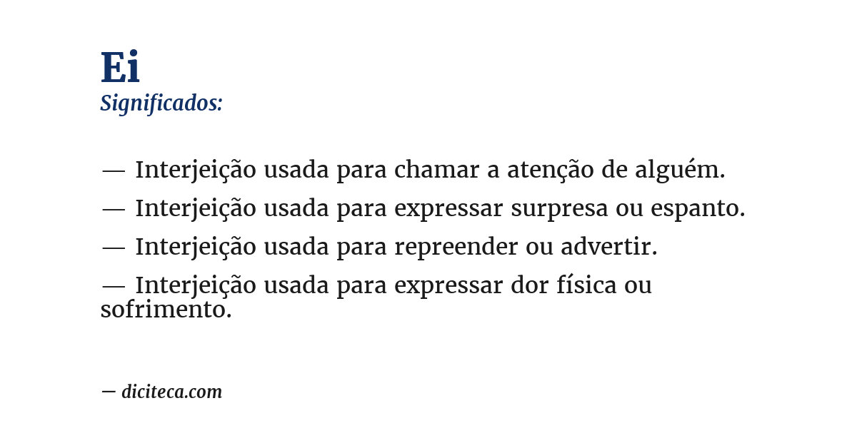 Significado de ei