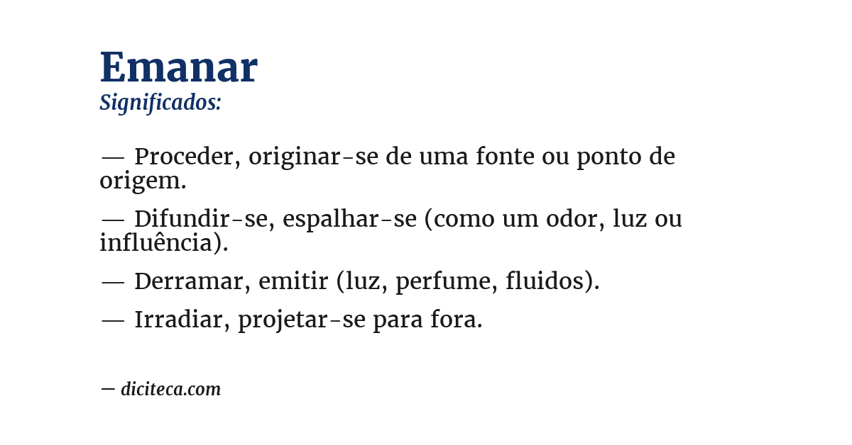 Significado de emanar