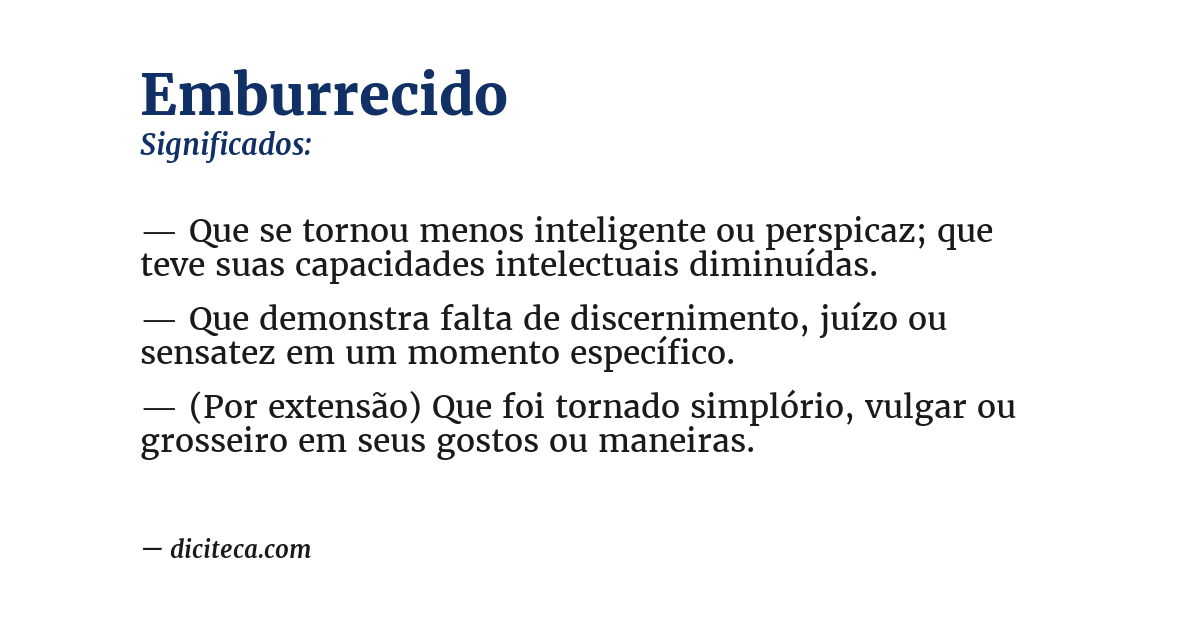 Significado de emburrecido