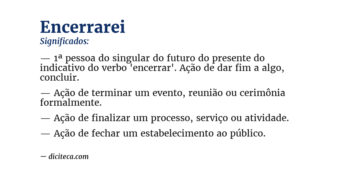 Significado de encerrarei