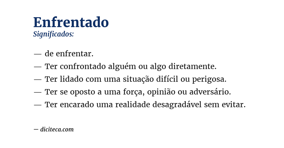 Significado de enfrentado