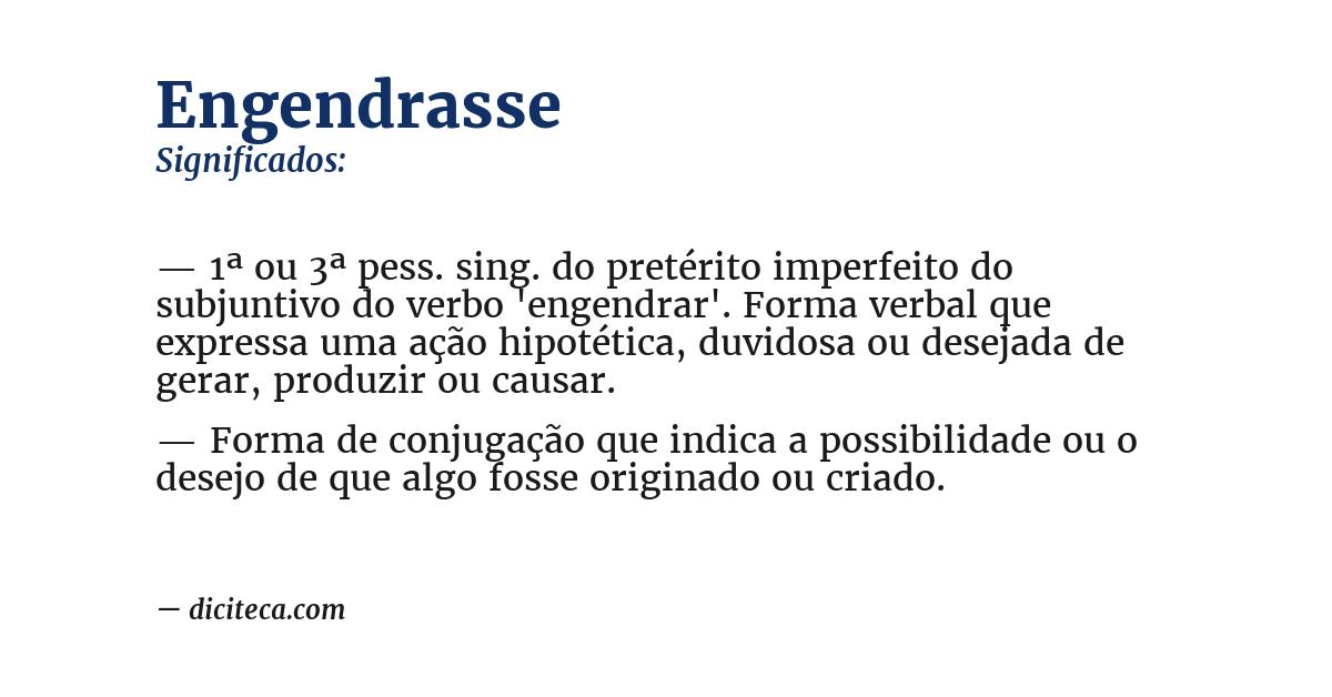 Significado de engendrasse