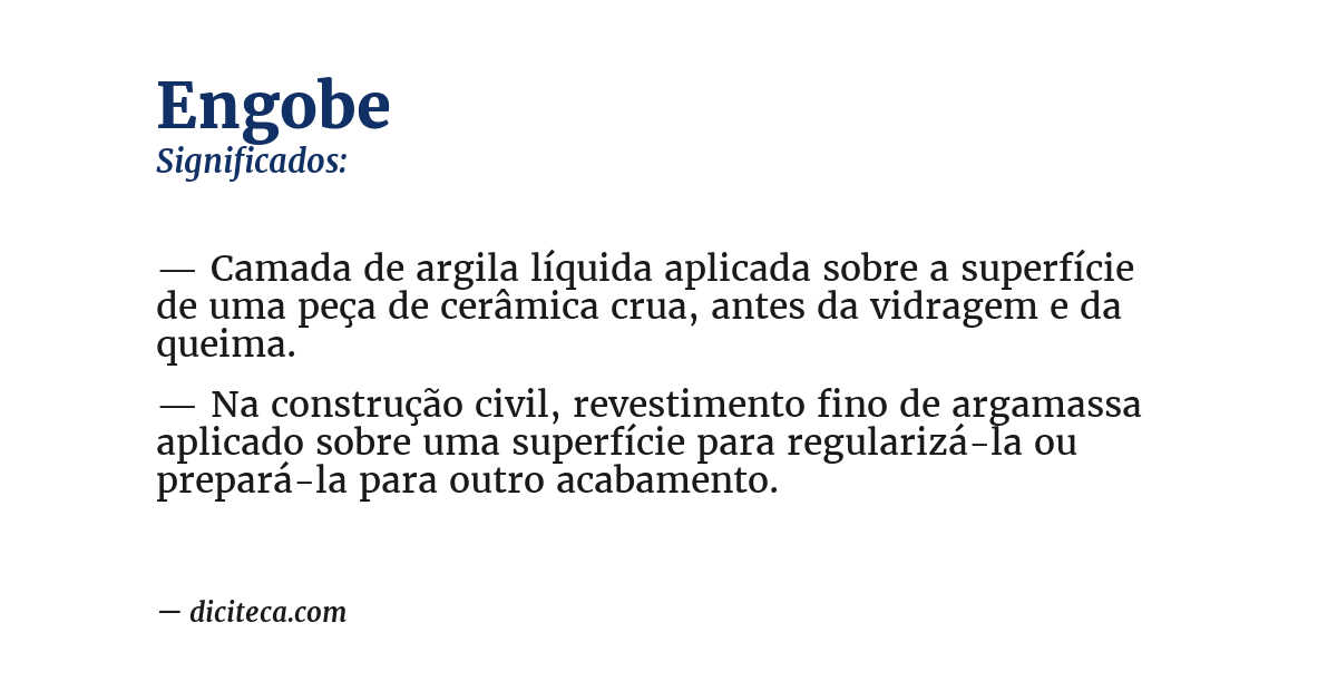 Significado de engobe