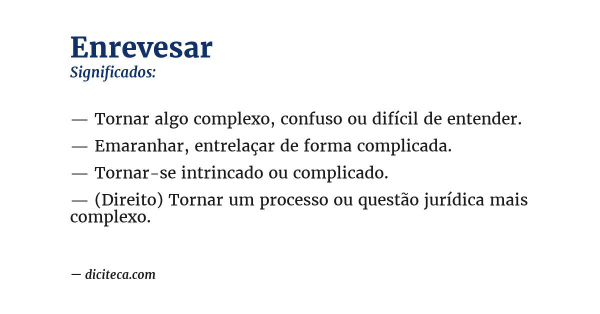 Significado de enrevesar