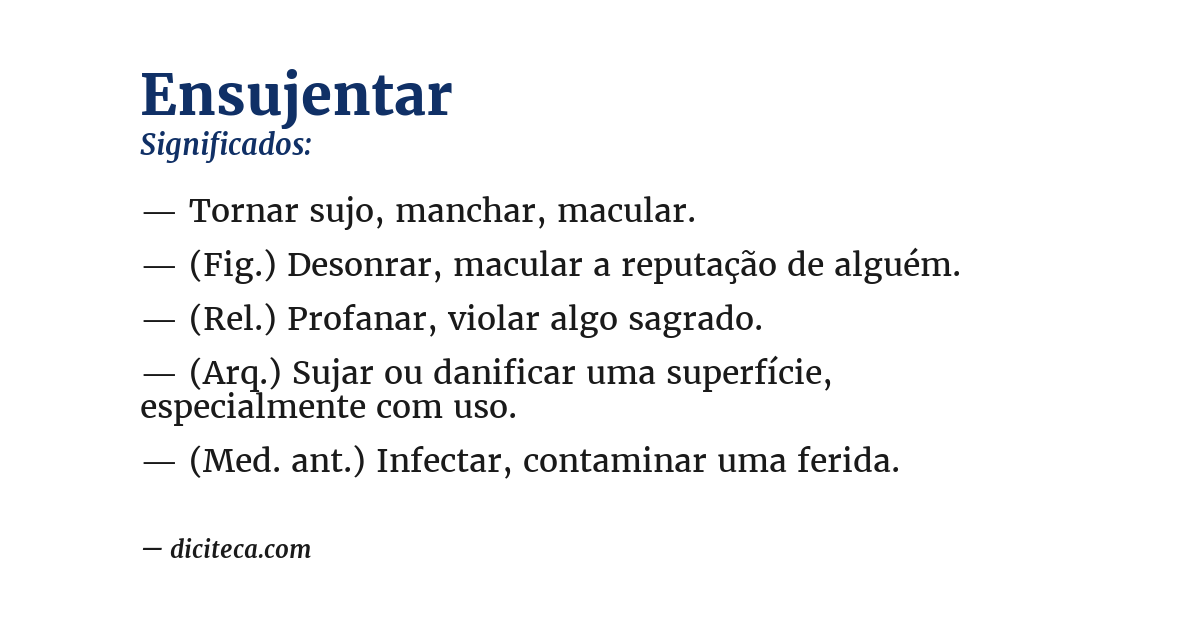 Significado de ensujentar