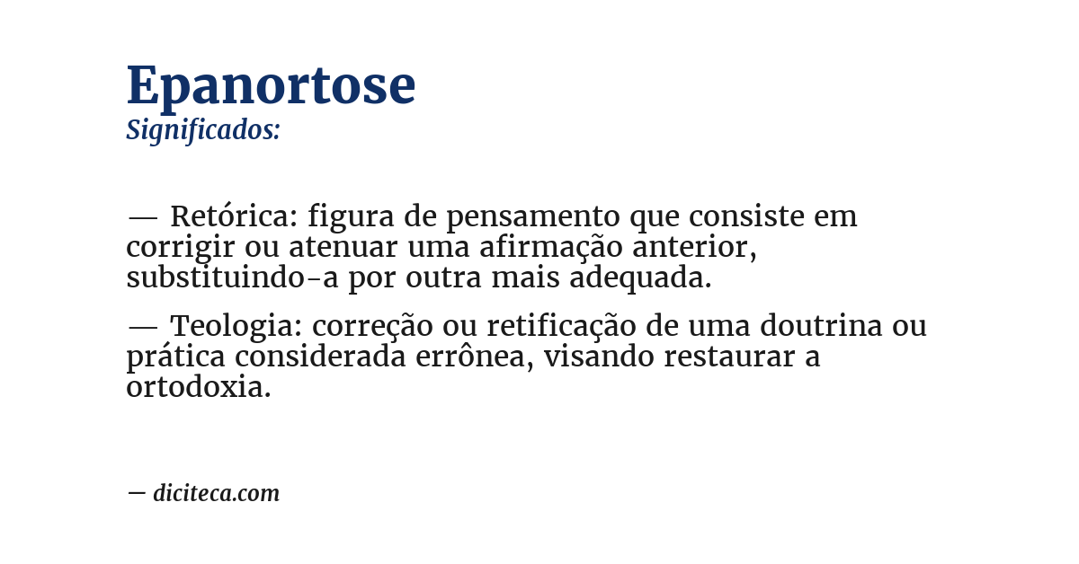 Significado de epanortose