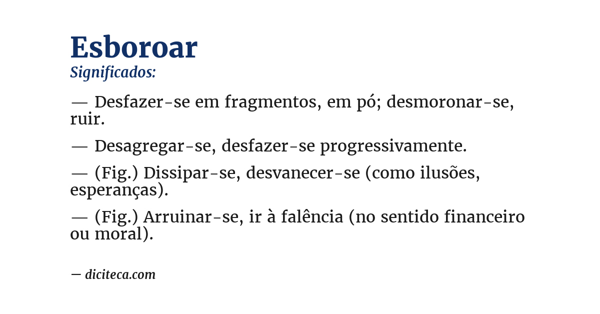 Significado de esboroar