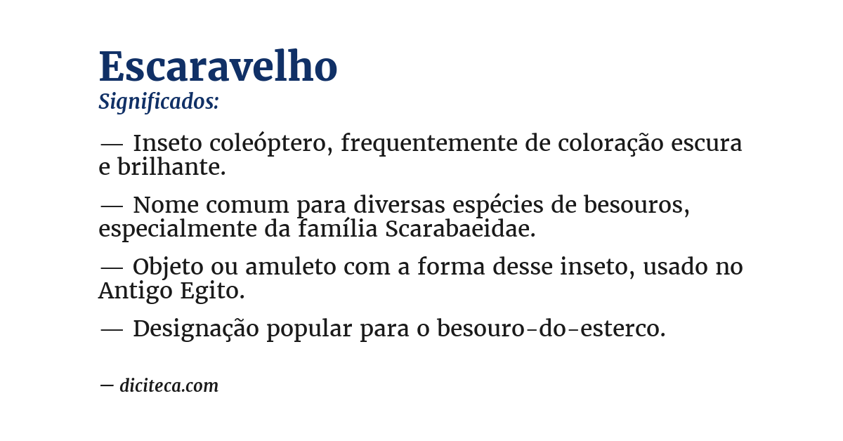 Significado de escaravelho