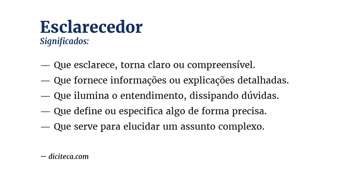 Significado de esclarecedor