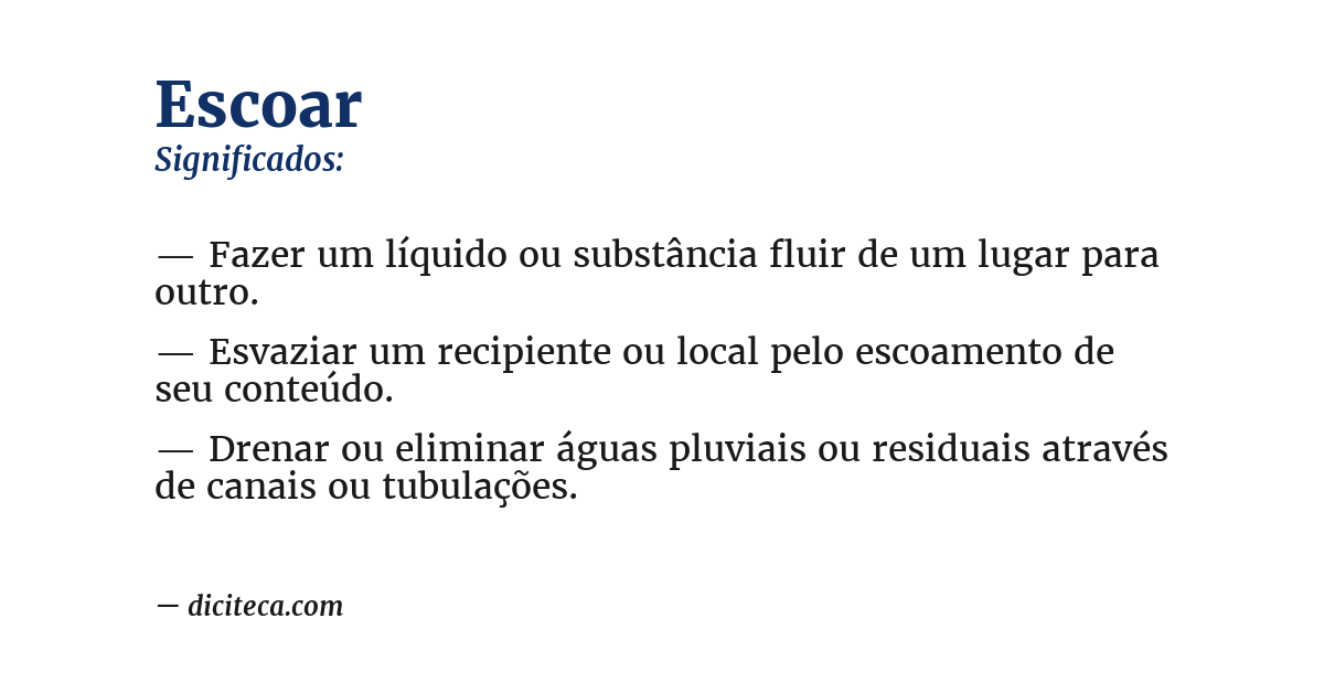 Significado de escoar