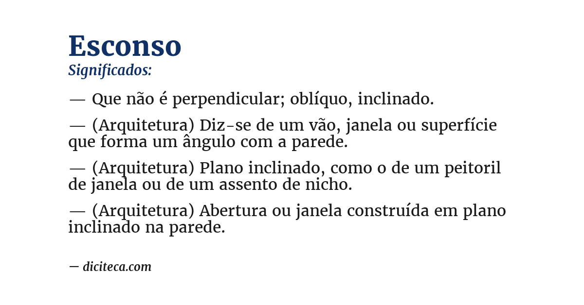 Significado de esconso