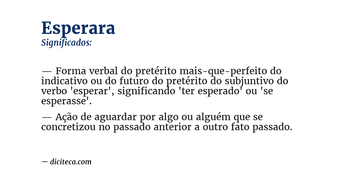 Significado de esperara