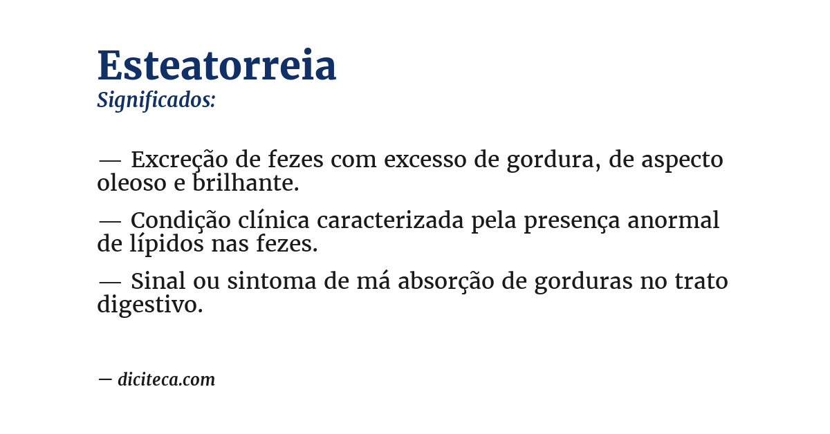 Significado de esteatorreia