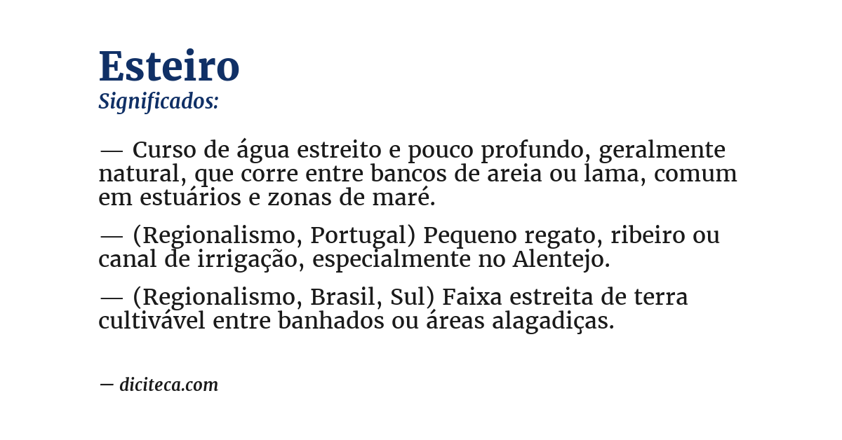 Significado de esteiro