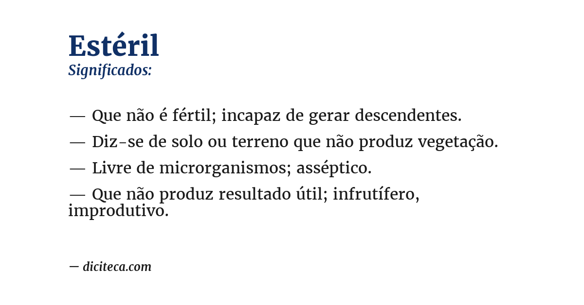Significado de estéril