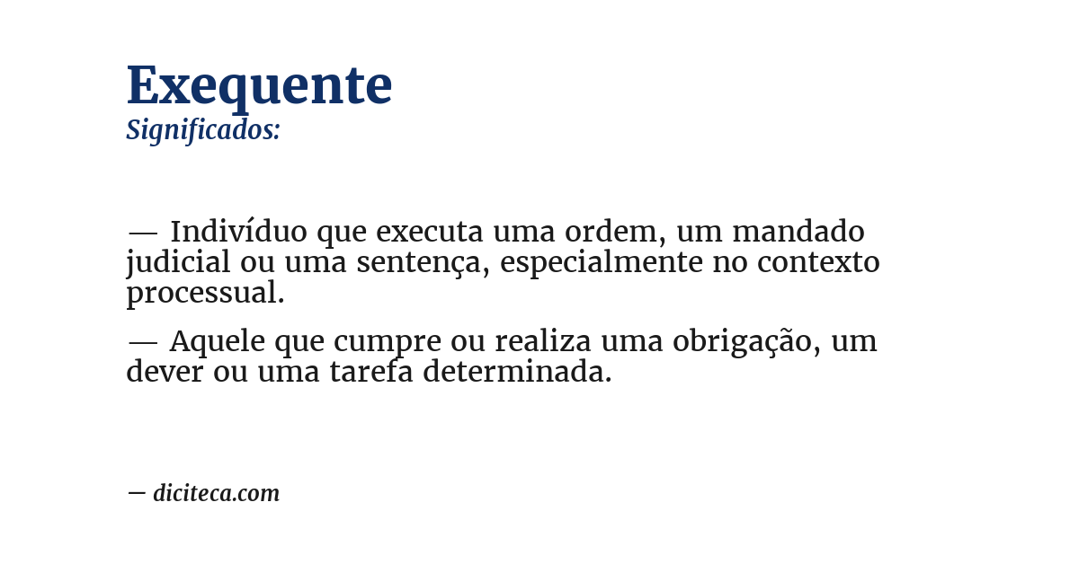 Significado de exequente