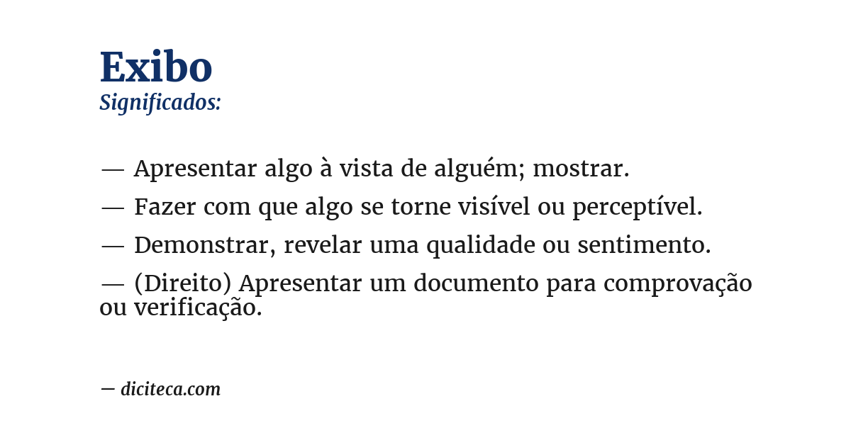 Significado de exibo