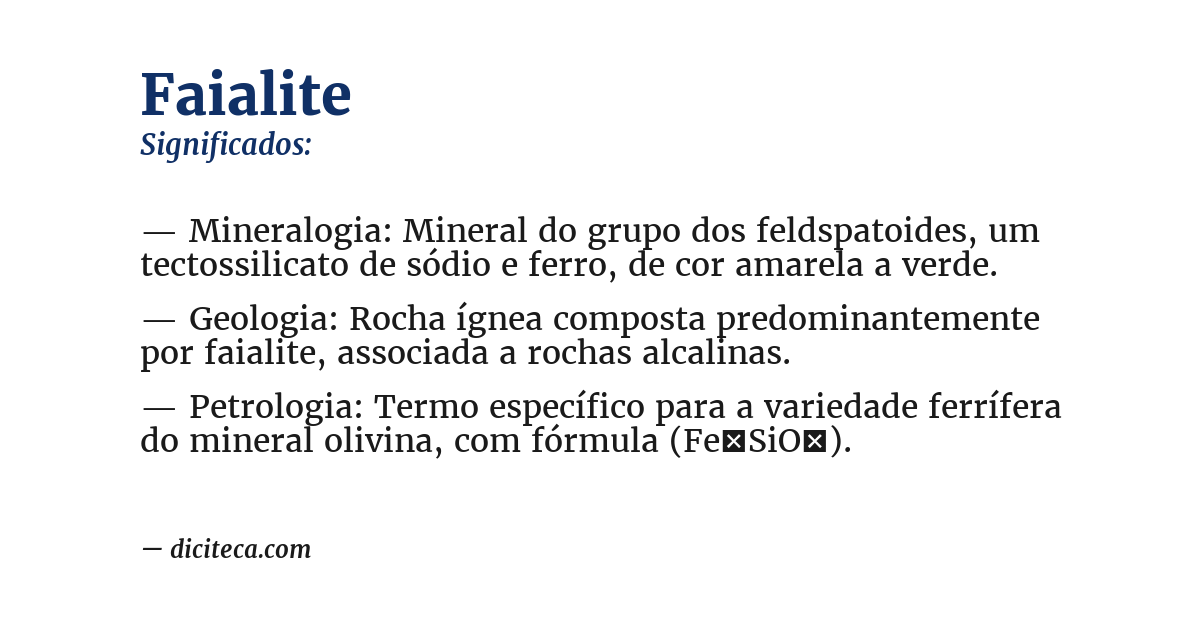 Significado de faialite
