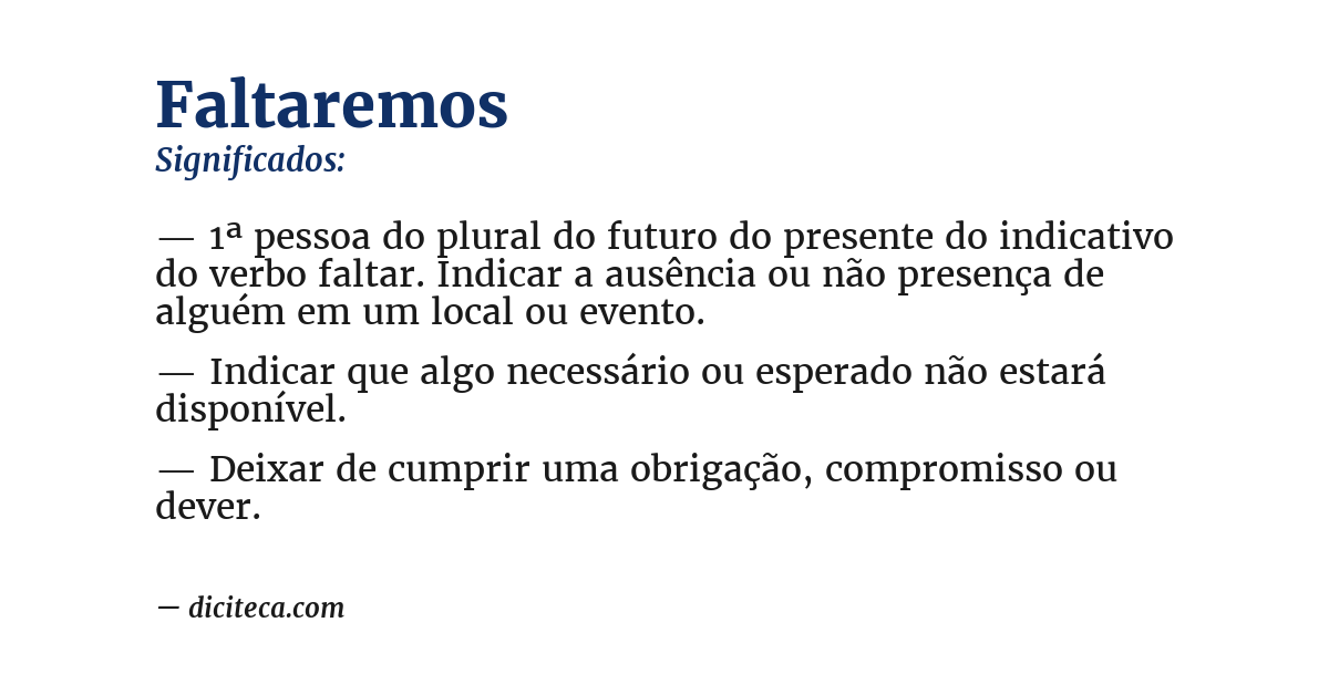 Significado de faltaremos