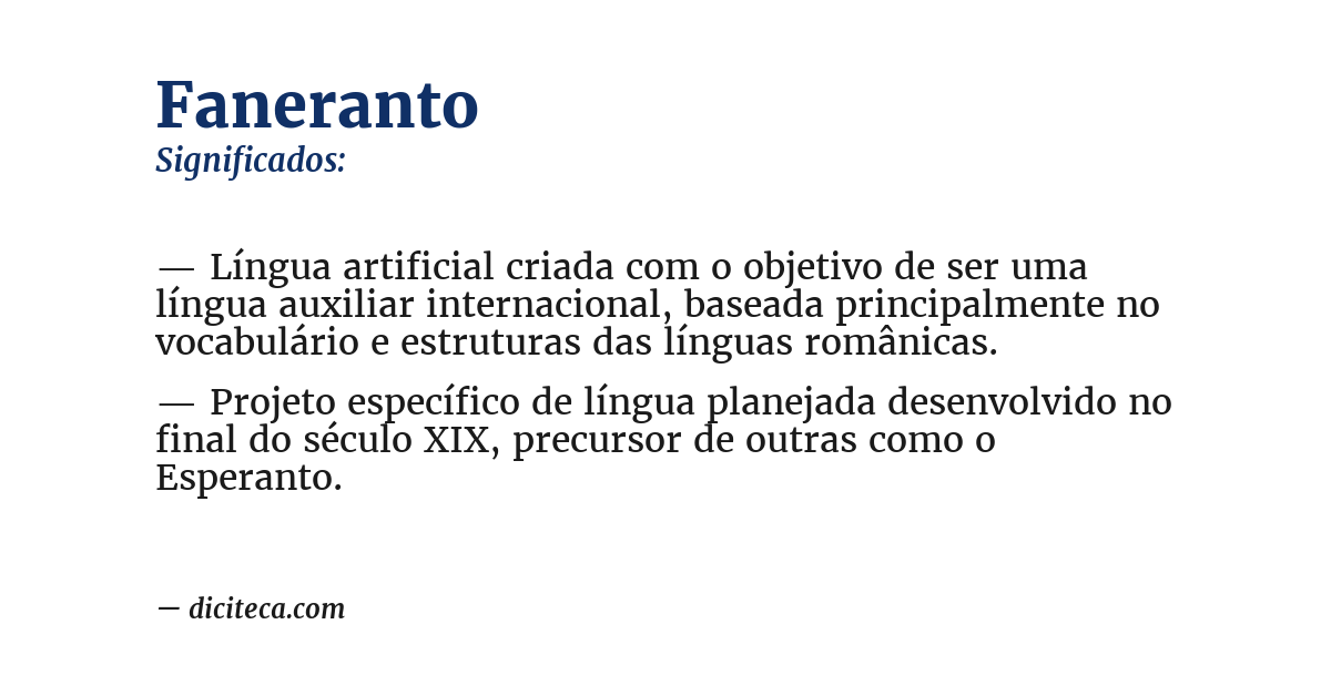 Significado de faneranto