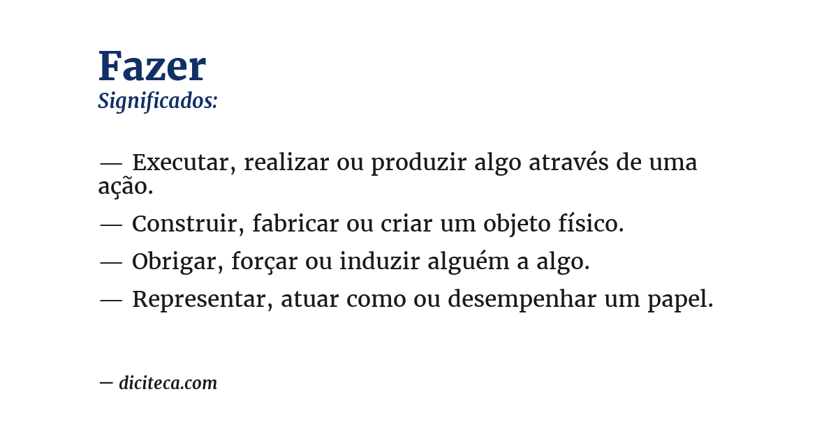 Significado de fazer