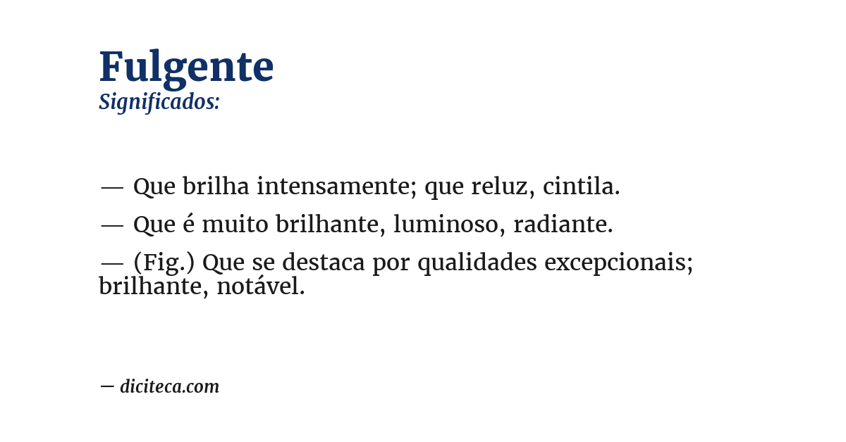 Significado de fulgente