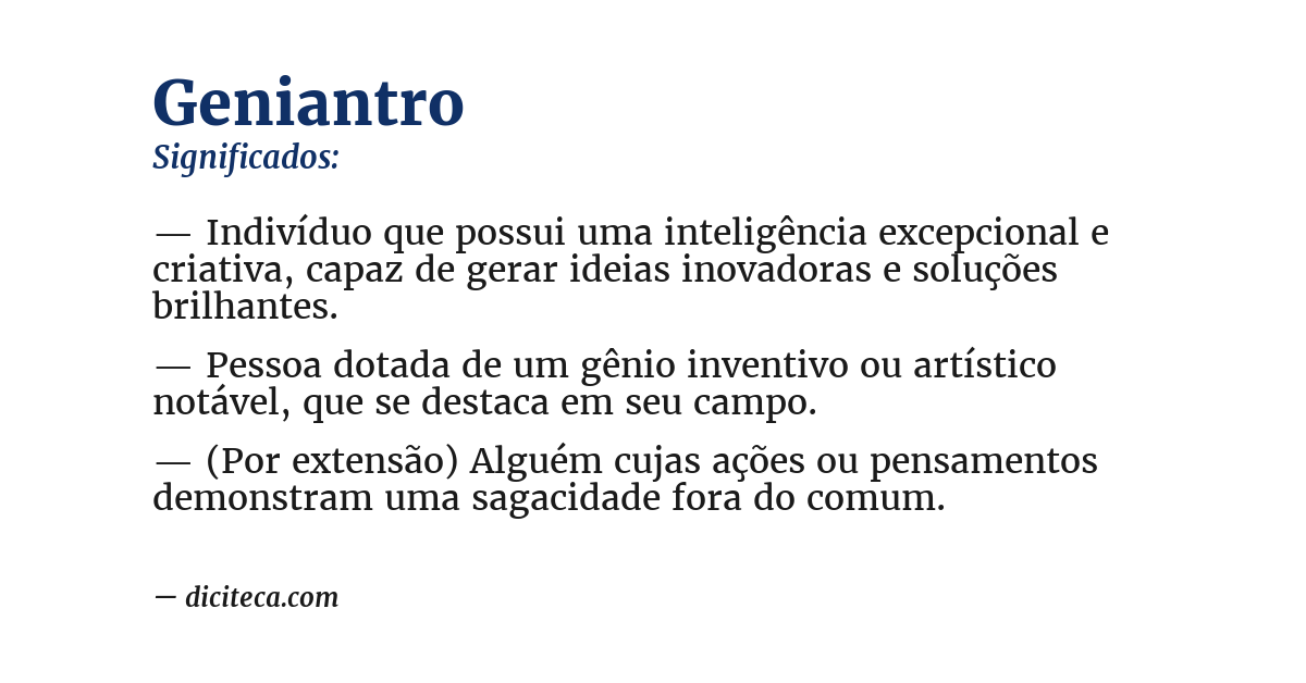 Significado de geniantro