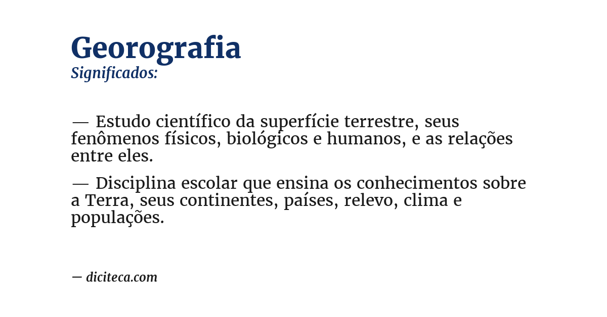 Significado de georografia