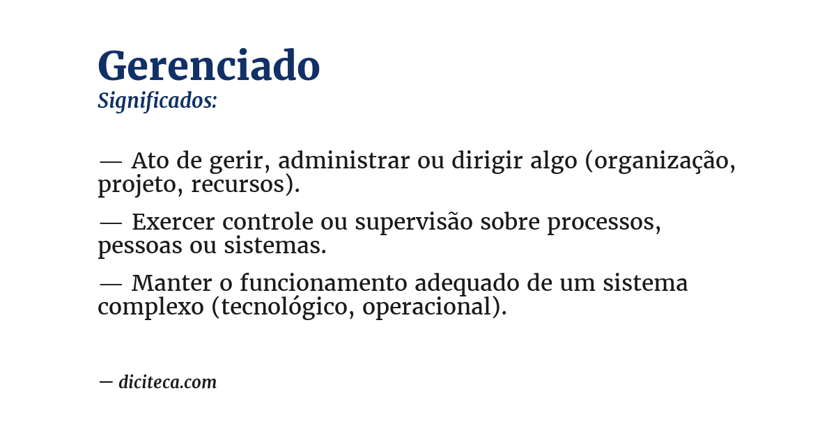 Significado de gerenciado