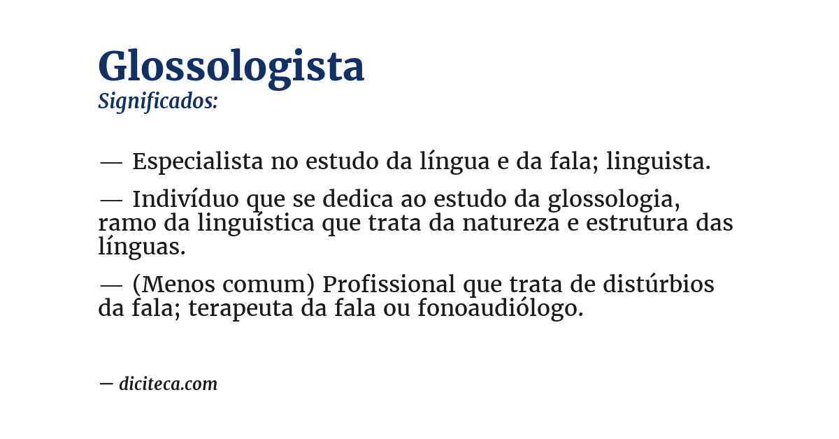 Significado de glossologista