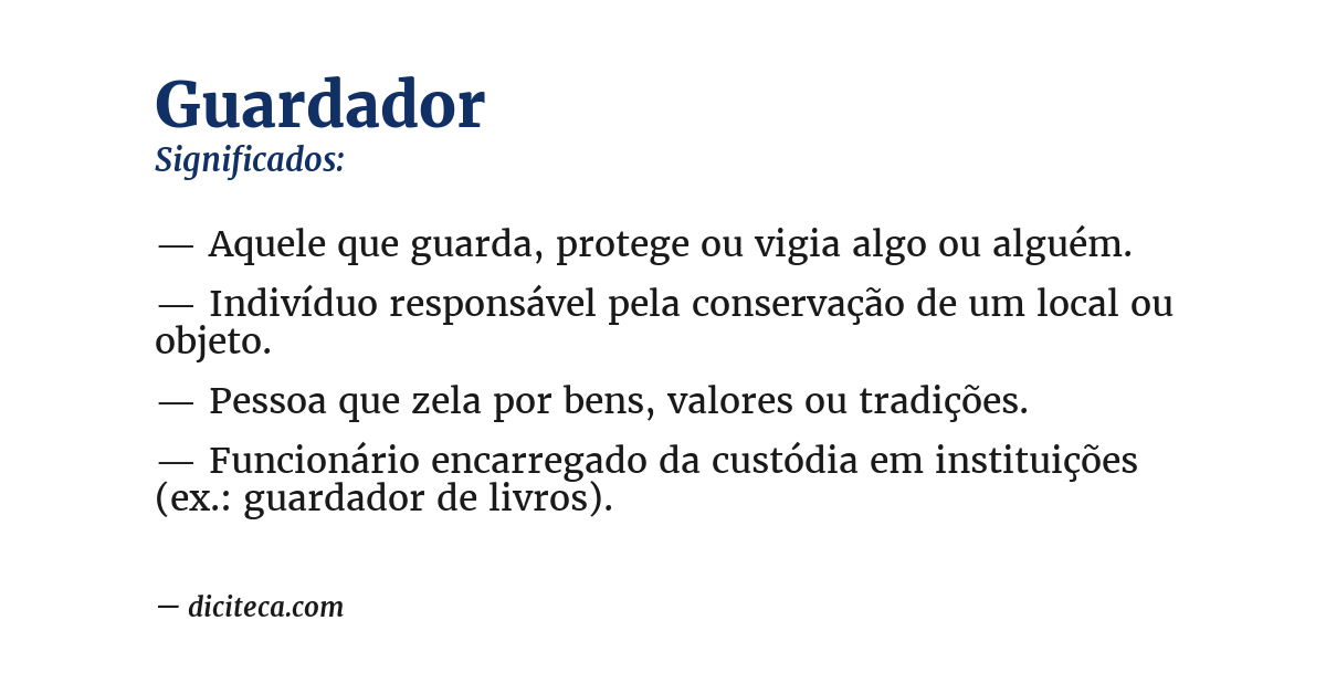 Significado de guardador