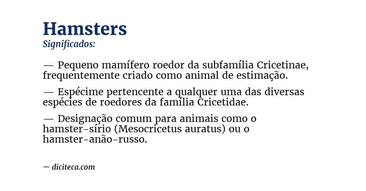 Significado de hamsters