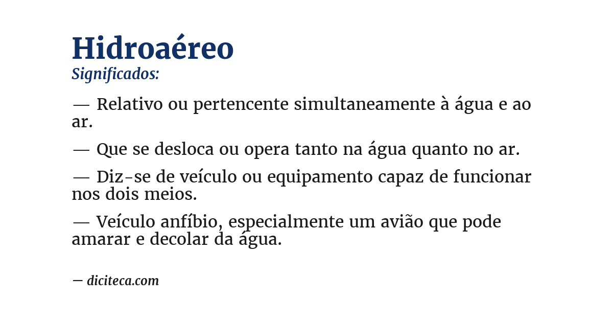 Significado de hidroaéreo
