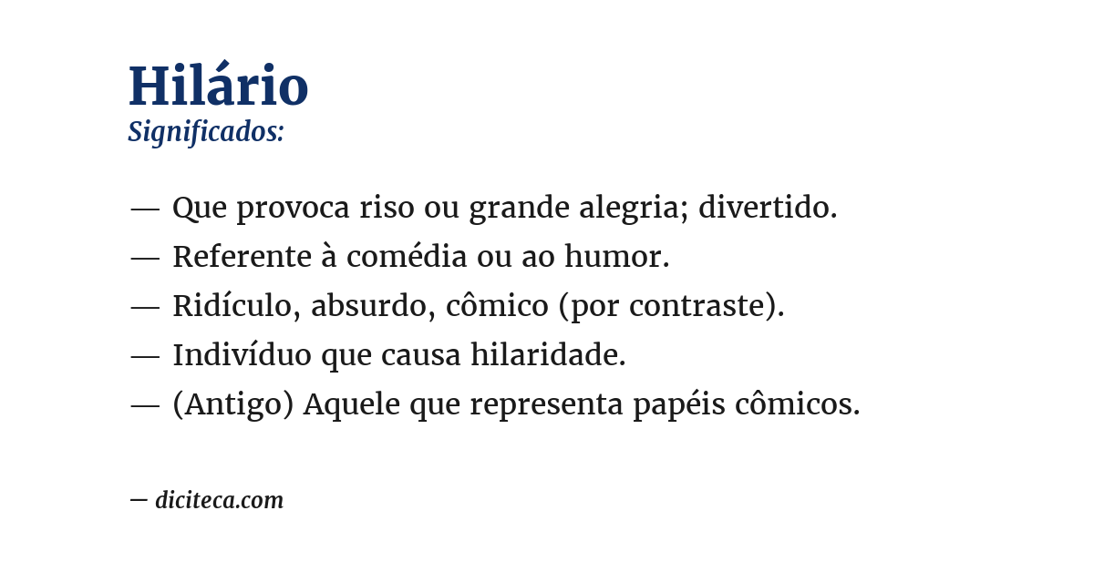 Significado de hilário