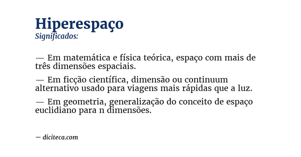 Significado de hiperespaço
