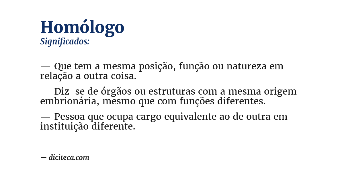 Significado de homólogo