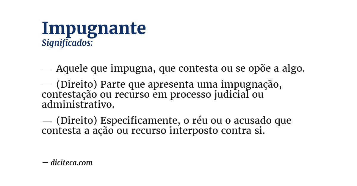 Significado de impugnante