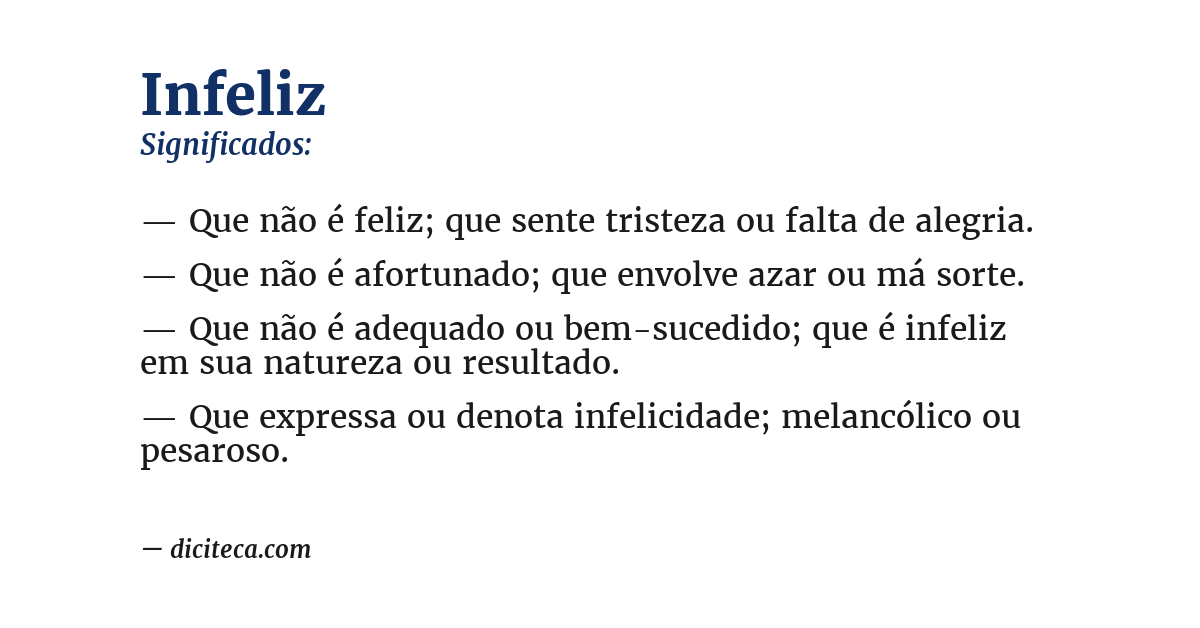 Significado de infeliz