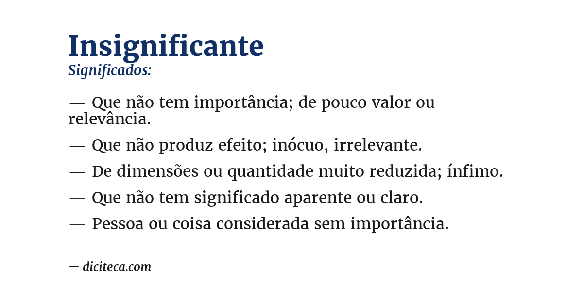 Significado de insignificante