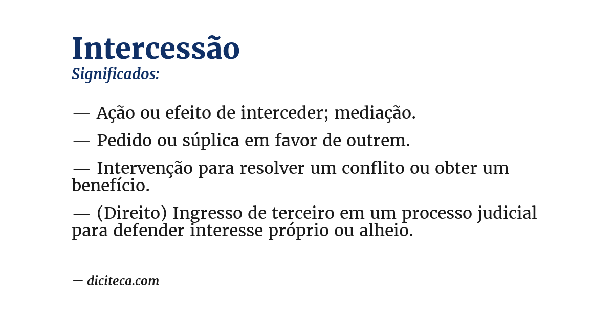 Significado de intercessão
