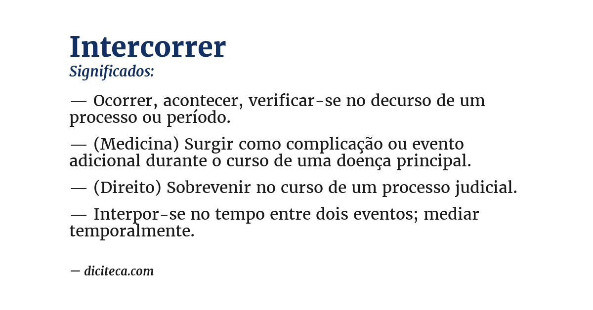 Significado de intercorrer