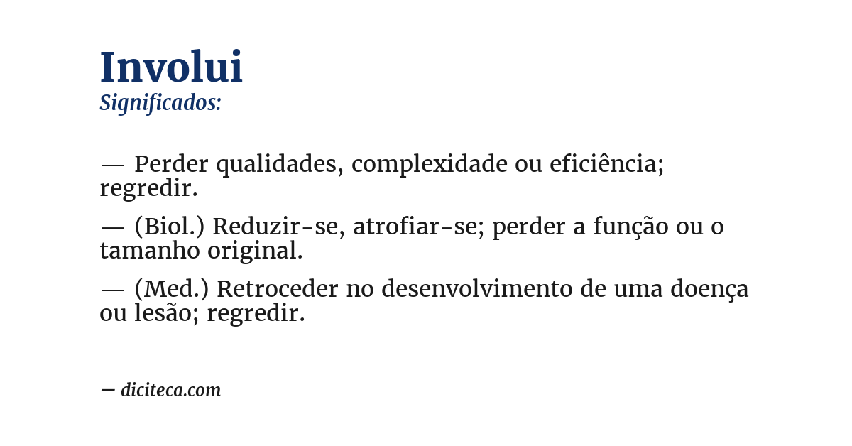 Significado de involui